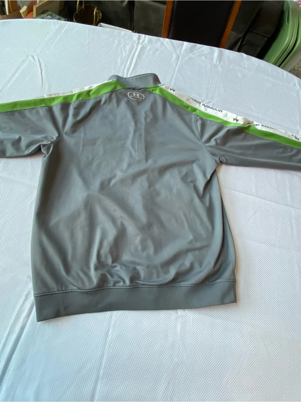 Under Armour Grey and Green Zip Track Jacket men’s medium loose